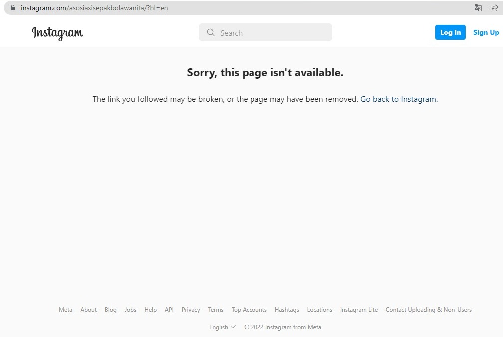 Akun Tidak Ditemukan Instagram. Akun Instagram ASBWI Hilang