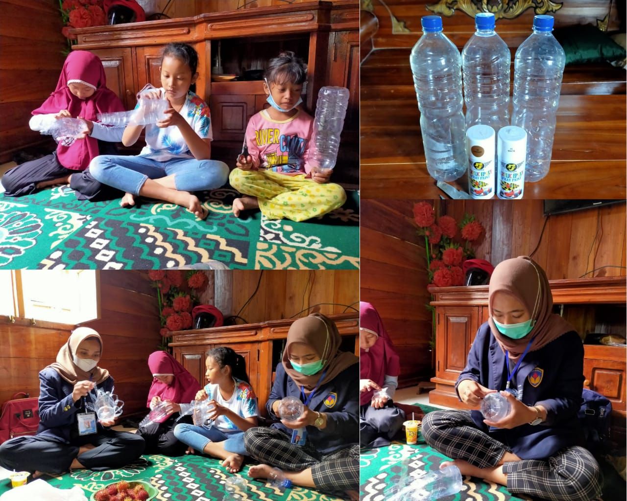 Model Pot Dari Botol Bekas. Memanfaatkan Botol Bekas, Mahasiswa KKN UPGRIS Mengajak