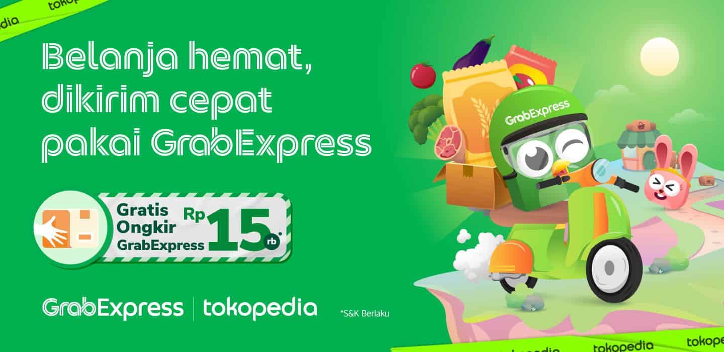 Tokopedia Ongkir Gratis. GrabExpress Instant gratis ongkir di Tokopedia