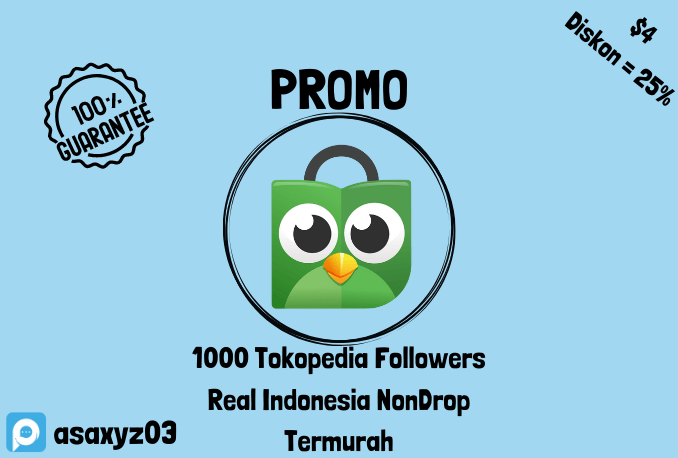 Jual Followers Tokopedia. Jual [Disc 25%] 1000 Followers Tokopedia Best Seller Indo