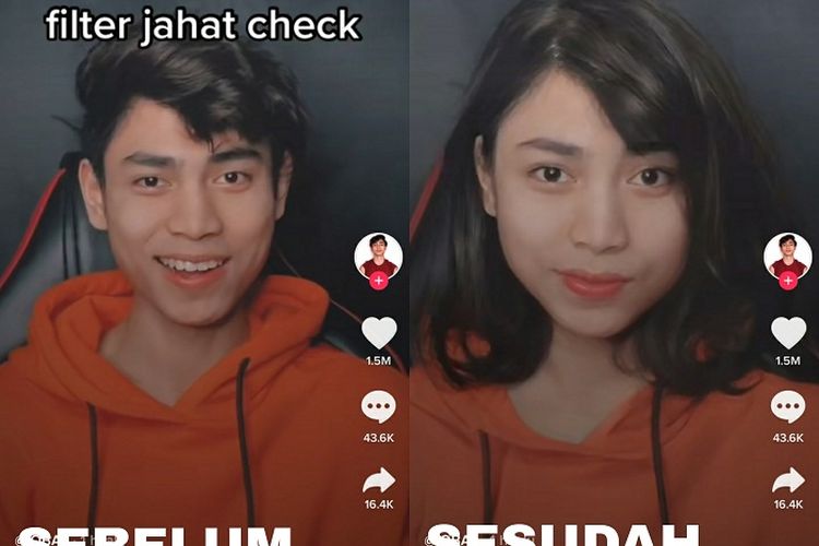 Tiktok Berubah Jadi Cantik. Viral Wajah Cowok Berubah Jadi Cewek Cantik di TikTok, Ternyata