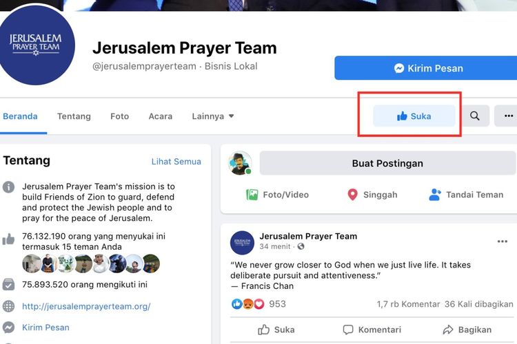 Cara Buat Auto Like Facebook. Cara Membatalkan Auto Like Akun Facebook Jerusalem Prayer Team