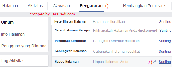 Cara Hapus Fans Page Facebook. Cara Menghapus Halaman Fans Page di Facebook / FB