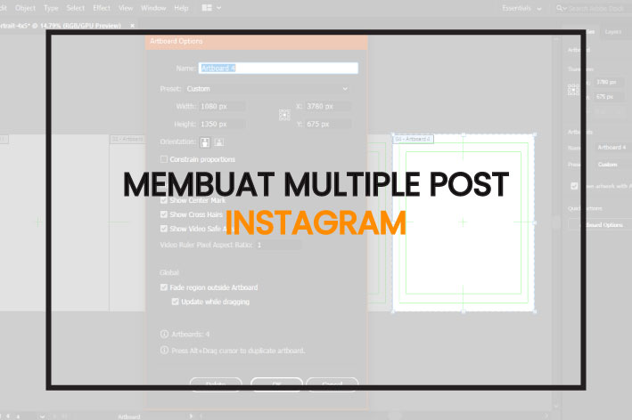 Cara Membuat Multiple Post Instagram. Membuat multiple post instagram menggundakan Illustrator