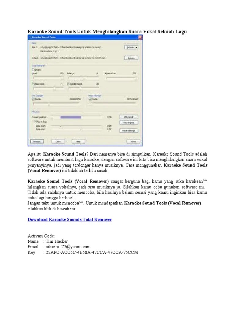 Lagu Karaoke Vokal. Karaoke Sound Tools Untuk Menghilangkan Suara Vokal Sebuah