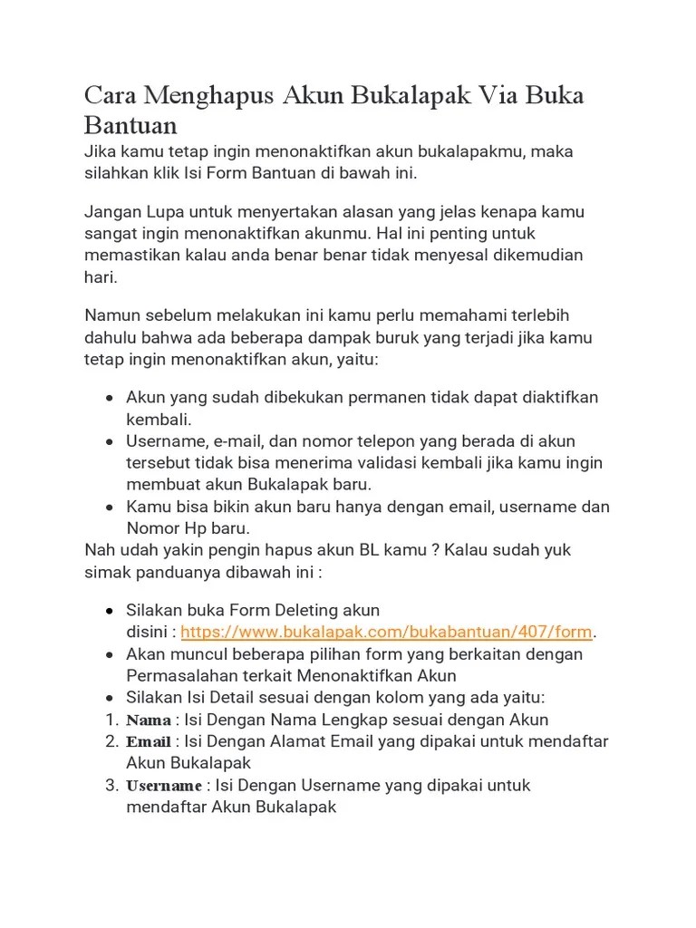 Cara Hapus Akun Bukalapak. Cara Menghapus Akun Bukalapak Via Buka Bantuan