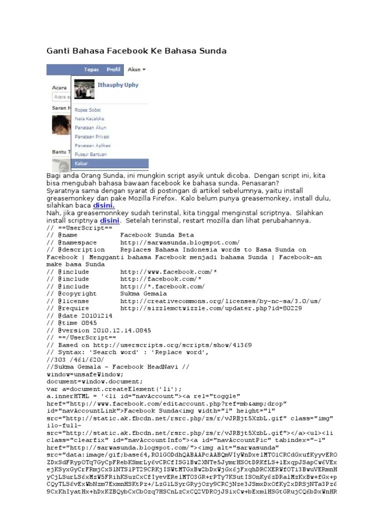 Ganti Bahasa Facebook. Ganti Bahasa Facebook Ke Bahasa Sunda