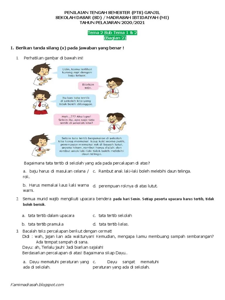 Apa Itu Reupload. SOAL PTS KELAS 2 TEMA 2 Bagian 2