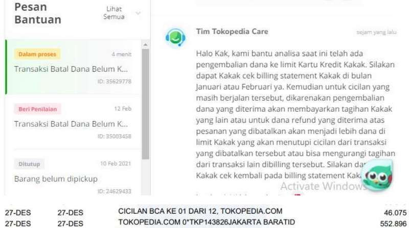 Cicilan Kartu Kredit Bca Tokopedia. Cicilan Tokopedia Berjalan Terus, Padahal Transaksi Sudah Batal