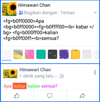 Tulisan Berwarna Facebook. Cara Membuat Tulisan Berwarna di Facebook dengan Kode Warna