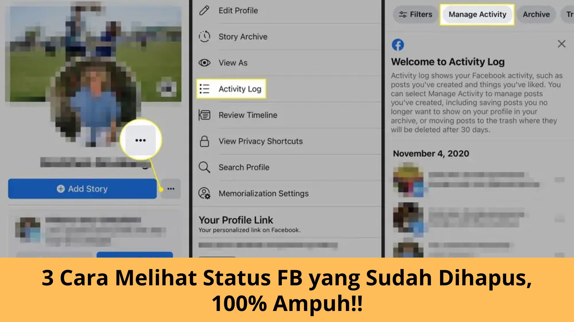 Melihat Postingan Facebook Yang Sudah Dihapus. 3 Cara Melihat Status FB Yang Sudah Dihapus, 100% Ampuh