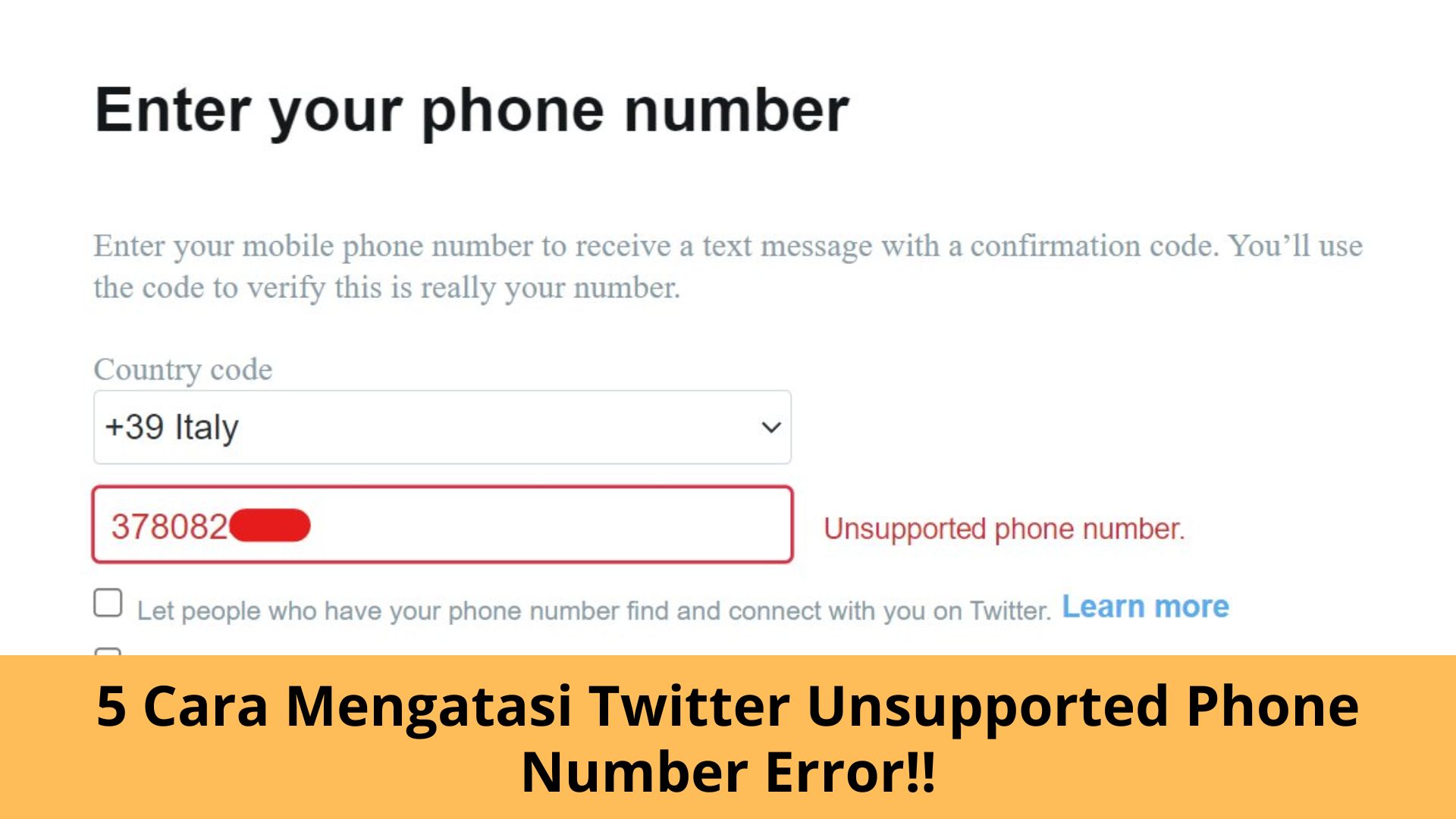 Unsupported Phone Number Twitter. 5 Cara Mengatasi Twitter Unsupported Phone Number Error