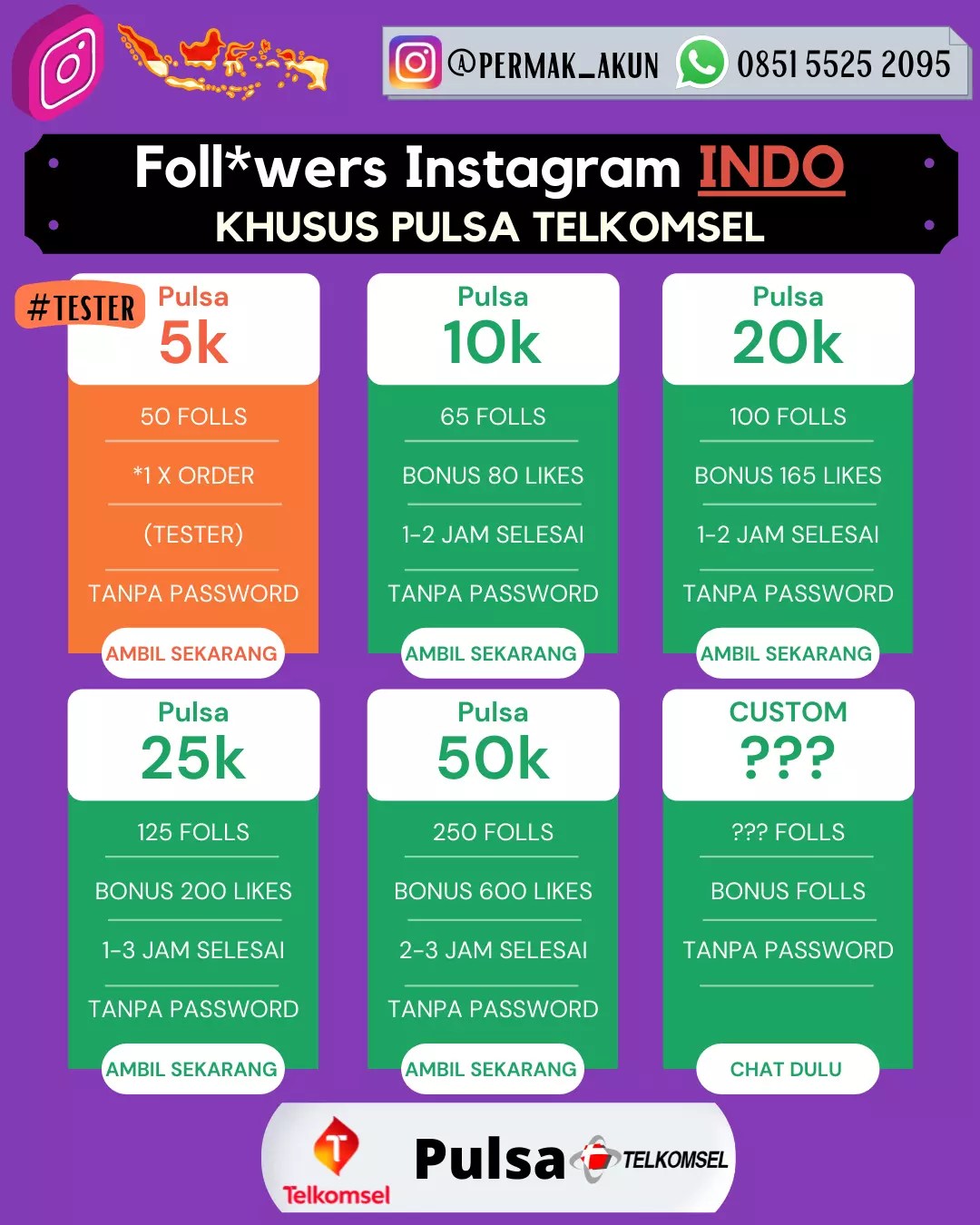 Beli Followers Ig Murah. Beli Followers IG via Pulsa MURAH dan PRAKTIS