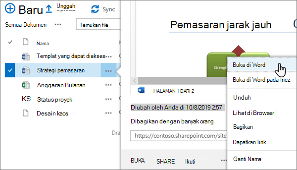 Membuka Draft Facebook Android. Membuka file OneDrive atau SharePoint di aplikasi Office, bukan di