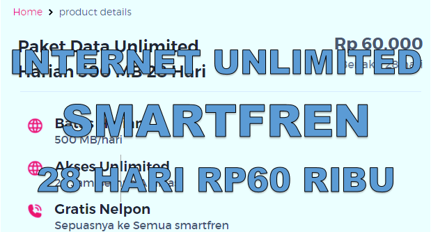 Cara Daftar Smartfren Unlimited 50 Ribu. Paket Internet Unlimited Smartfren 28 Hari Rp60 Ribu, Ini Cara