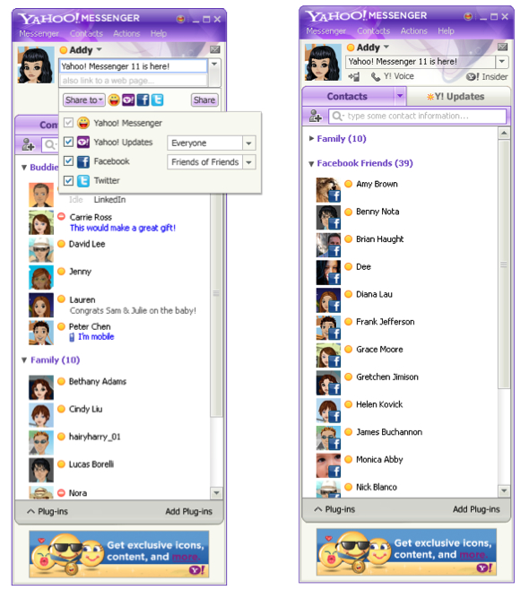 Yahoo Messenger Offline. Yahoo Messenger 11 with Facebook and Twitter